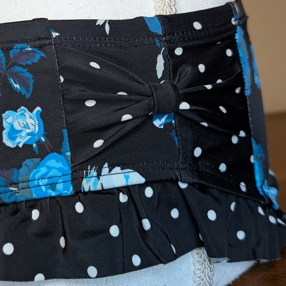 Chaps Blue Ruffle Halter Bikini Top & Bottom SZ 6 - Picture 5 of 16